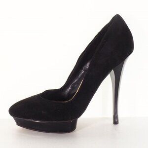 Sexy Stiletto Luminani Shoe Womens Pump Size 8.5 M Platform Black Suede